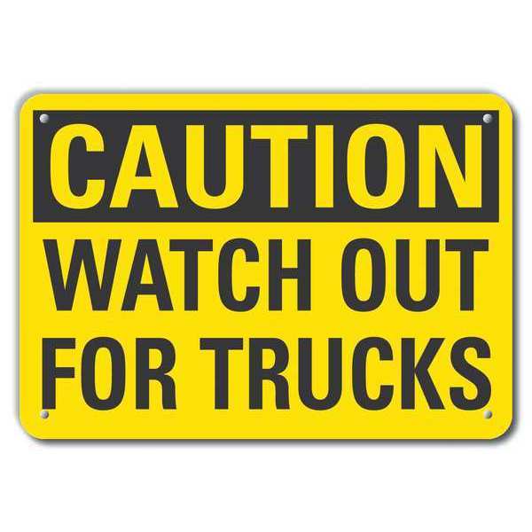 Caution Sign, 7 in H, 10 in W, Aluminum, Vertical Rectangle, English, LCU3-0266-RA_10x7