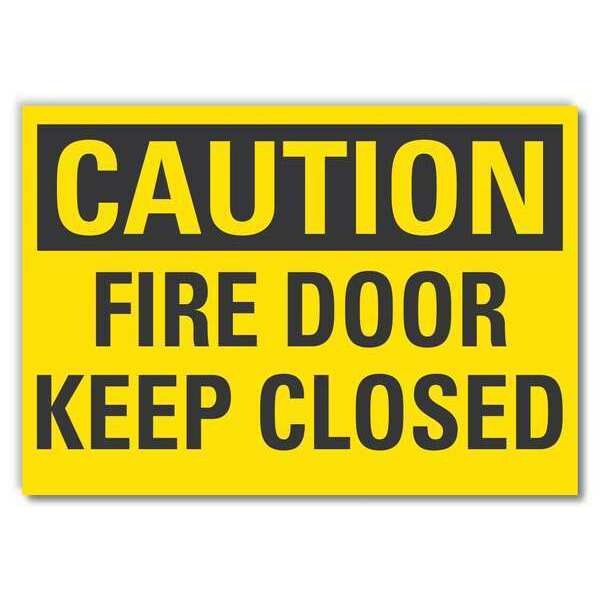 Caution Sign, Self-Adhesive Vinyl, 5 in. H