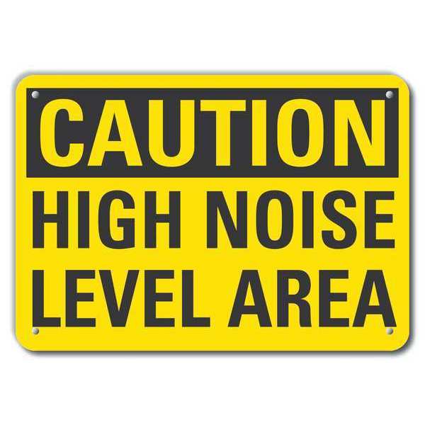 Caution Sign, 10 in Height, 14 in Width, Aluminum, Horizontal Rectangle, English