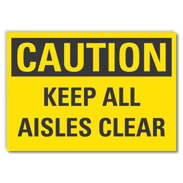 Caution Sign, 5 in H, 7 in W, Reflective Sheeting, Horizontal Rectangle, English, LCU3-0274-RD_7x5