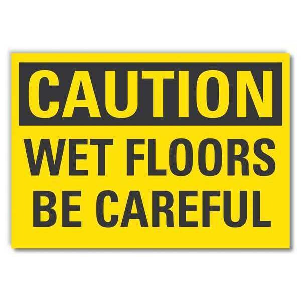Caution Sign, 7 in H, 10 in W, Non-PVC Polymer, Vertical Rectangle, English, LCU3-0278-ED_10x7