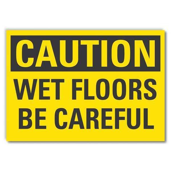 Caution Sign, 10 in H, 14 in W, Non-PVC Polymer, Horizontal Rectangle, LCU3-0278-ED_14x10