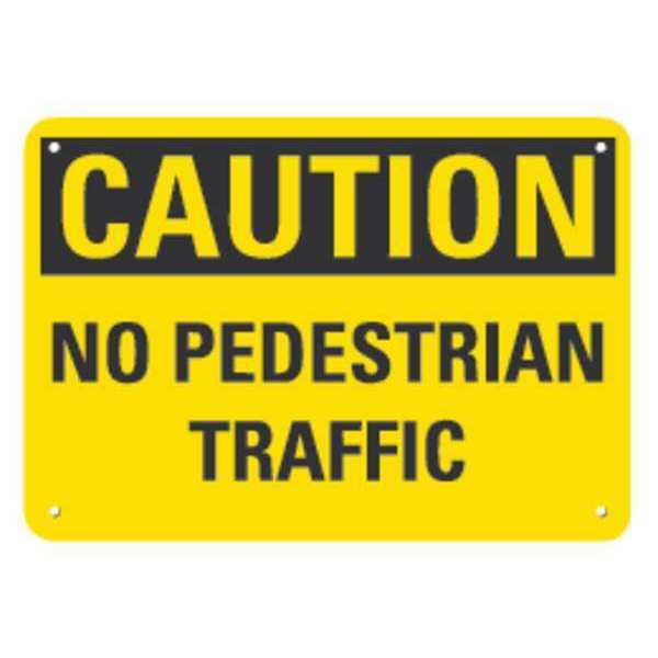 Plastic Pedestrian Traffic Sign, 7 in Height, 10 in Width, Plastic, Vertical Rectangle, English