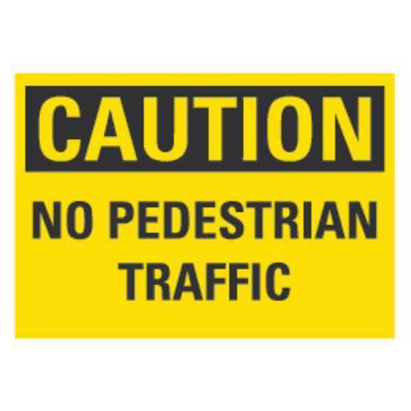 Pedestrian Traffic Caution Reflective Label, 7 in H, 10 in W, LCU3-0279-RD_10x7