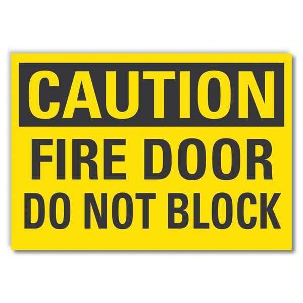 Caution Sign, Self-Adhesive Vinyl, 5 in. H