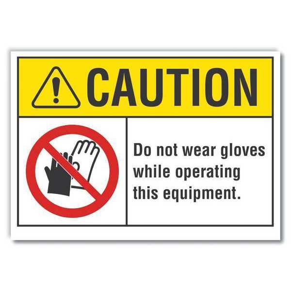 Caution Sign, Self-Adhesive Vinyl, 7 in. H, LCU3-0086-RD_10x7