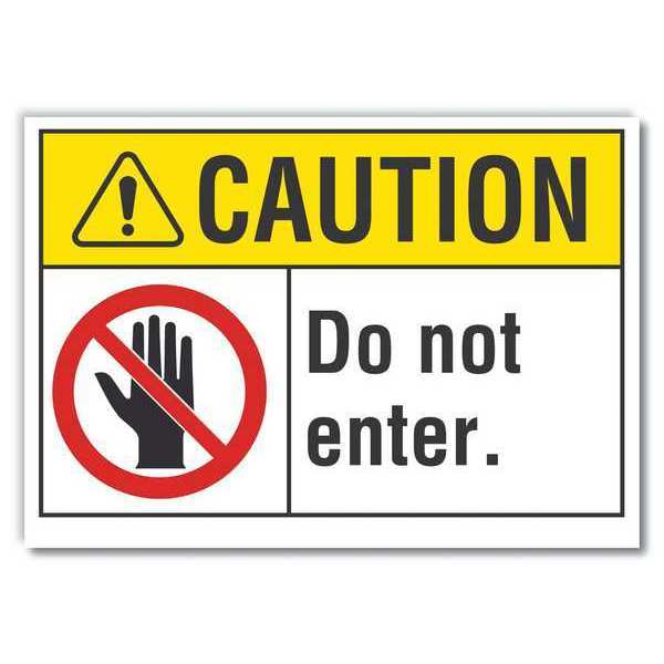 Exit & Entrance Caution Reflective Label, 7 in H, 10 in W, , English, LCU3-0088-RD_10x7