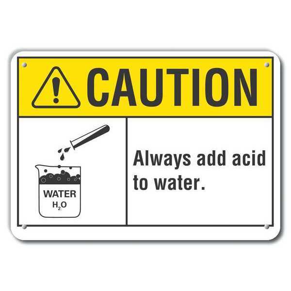 Caution Sign, 10 in H, 14 in W, Plastic, Horizontal Rectangle, English, LCU3-0089-NP_14x10