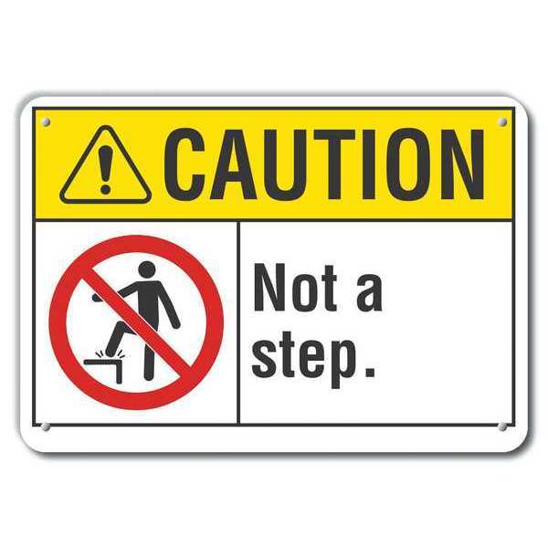 Caution Sign, 7 in H, 10 in W, Plastic, Vertical Rectangle, English, LCU3-0085-NP_10x7