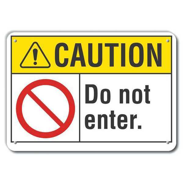 Caution Sign, 10 in H, 14 in W, Plastic, Horizontal Rectangle, English, LCU3-0072-NP_14x10