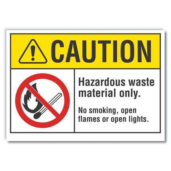 Caution Sign, 3 1/2 in Height, 5 in Width, Reflective Sheeting, Horizontal Rectangle, English