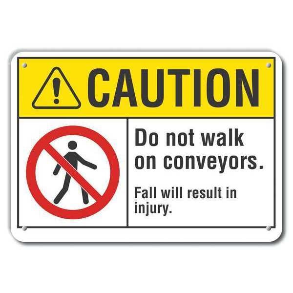 Caution Sign, 7 in H, 10 in W, Aluminum, Vertical Rectangle, English, LCU3-0077-RA_10x7