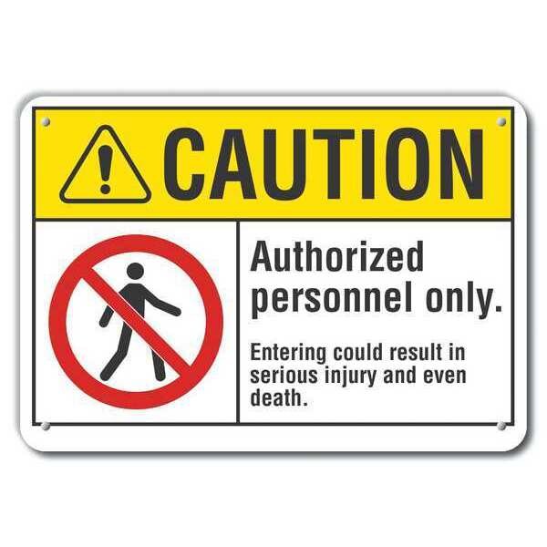 Caution Sign, 7 in H, 10 in W, Aluminum, Vertical Rectangle, English, LCU3-0081-RA_10x7