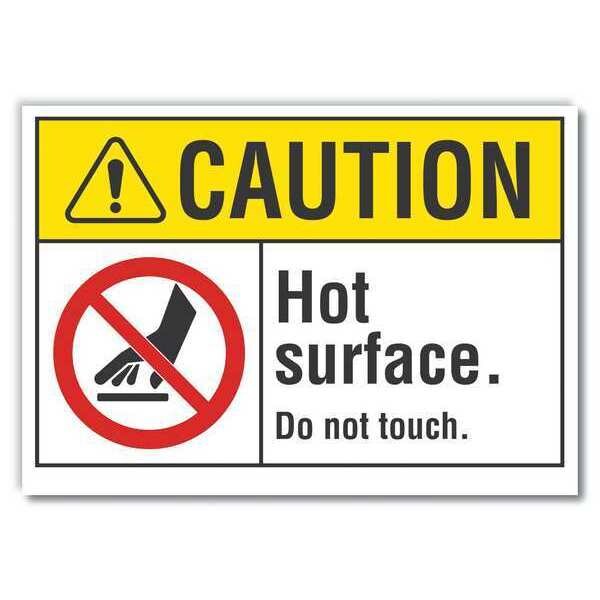 Caution Sign, 10 in Height, 14 in Width, Reflective Sheeting, Horizontal Rectangle, English