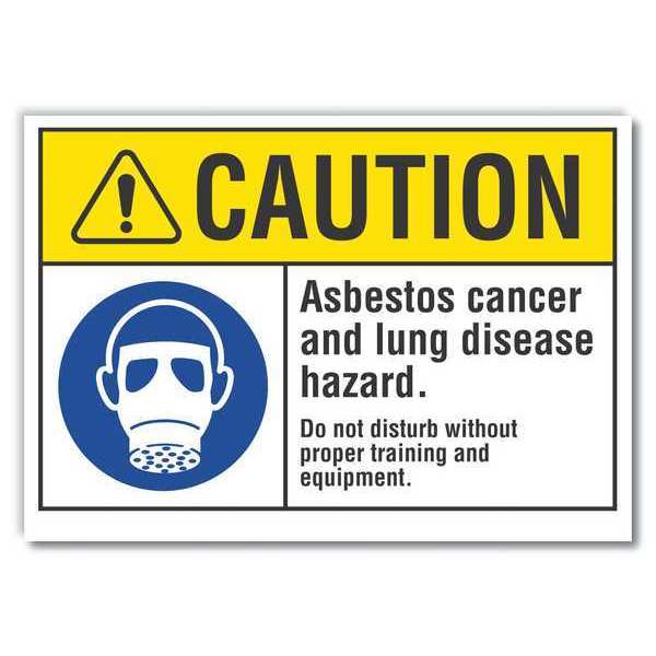 Caution Sign, 3 1/2 in H, 5 in W, Horizontal Rectangle, English, LCU3-0069-RD_5x3.5