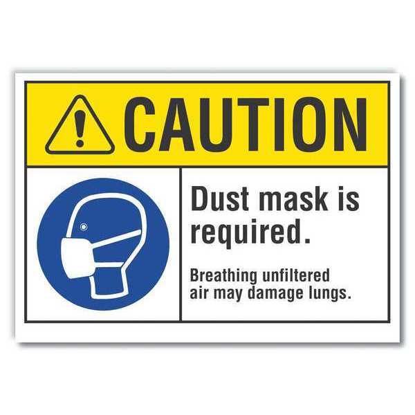 Caution Sign, Self-Adhesive Vinyl, 5 in. H, LCU3-0067-RD_7x5