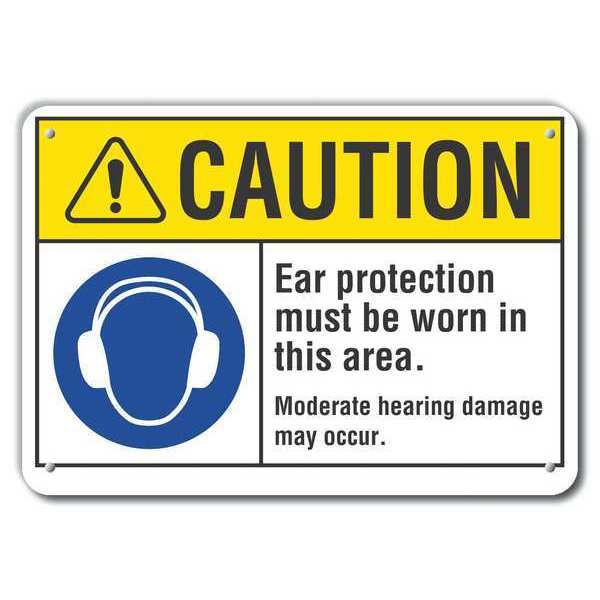 Caution Sign, Recycled Aluminum, 7 in. H, LCU3-0057-RA_10x7