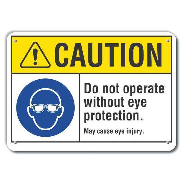 Caution Sign, Recycled Aluminum, 7 in. H, LCU3-0062-RA_10x7
