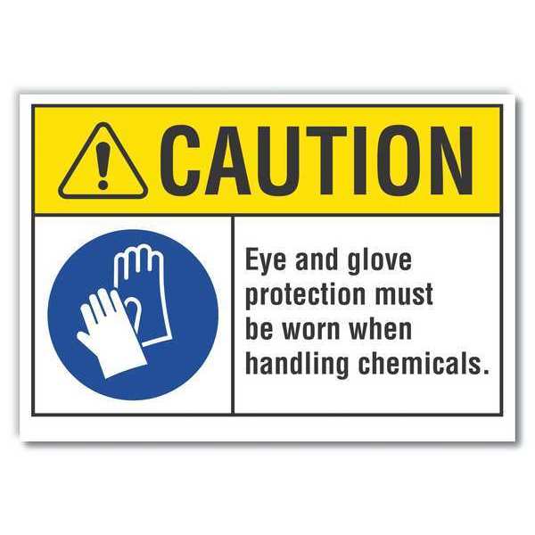 Caution Sign, Self-Adhesive Vinyl, 5 in. H, LCU3-0064-RD_7x5