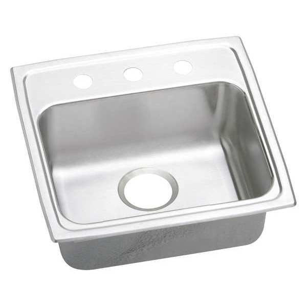 Drop-In Sink, 3 Hole, Satin Finish