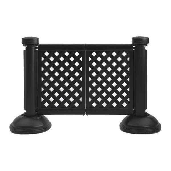 Fence Post and Base, Black, 3 ft. H