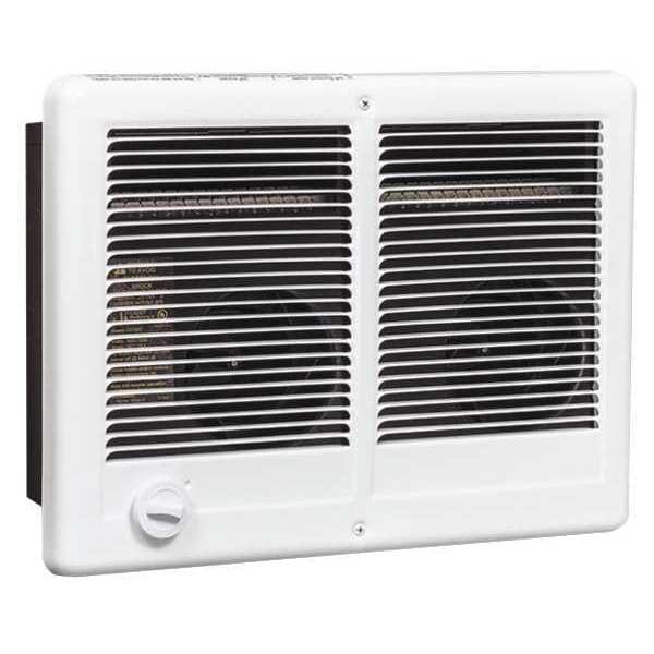Recessed Electric Wall-Mount Heater, Recessed or Surface, 3000/2250W W, 240V AC, White