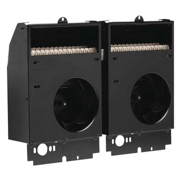 Recessed Electric Wall-Mount Heater, Recessed or Surface, 4000/3000W W, 240V AC, Black