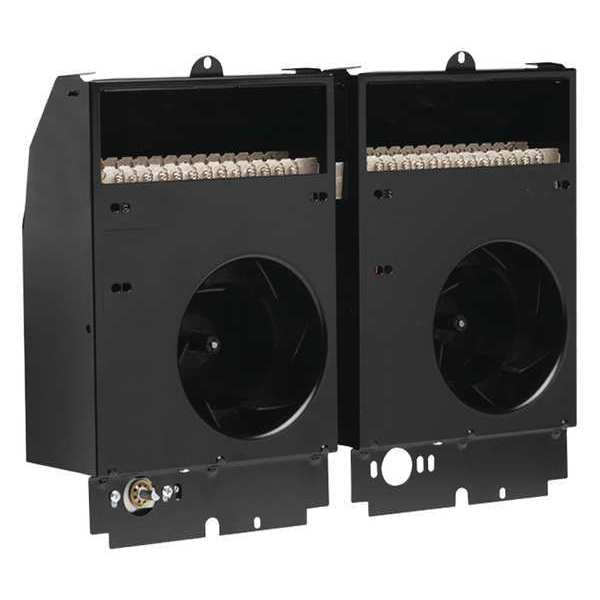 Recessed Electric Wall-Mount Heater, Recessed or Surface, 4000/3000W W, 240V AC, Black