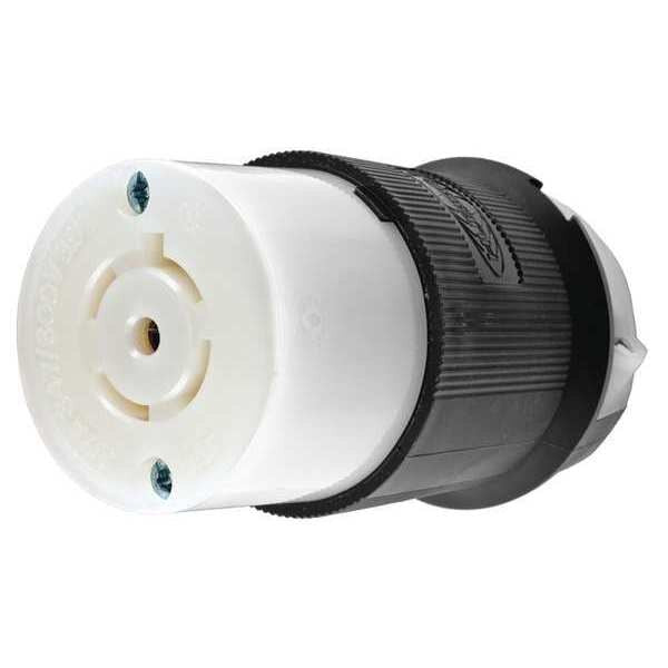 20A Locking Connector 4P 5W 347/600VAC L23-20R BK/WT