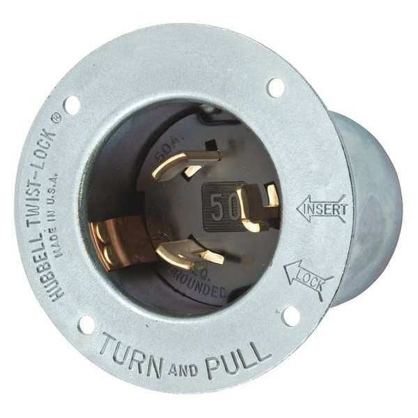 50A Flanged Locking Inlet 3P 4W 600VAC/250VDC