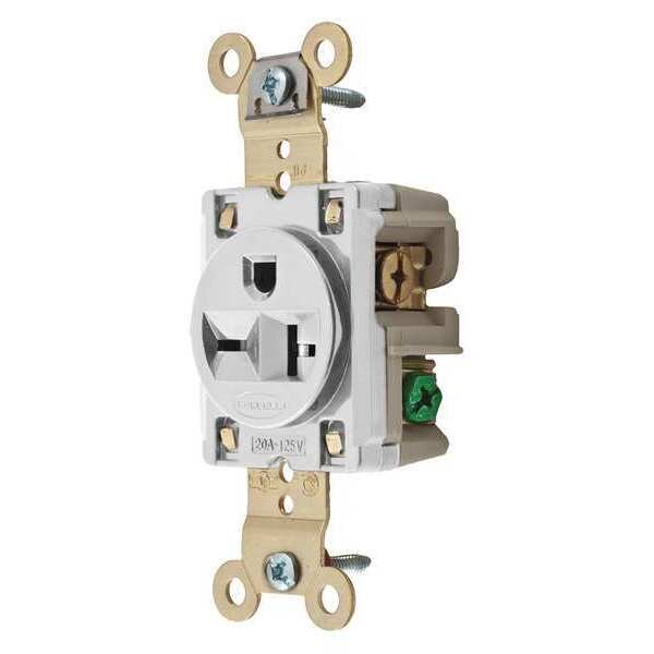 Receptacle, 20 A Amps, 250V AC, Flush Mount, Single Outlet, 6-20R, Brown