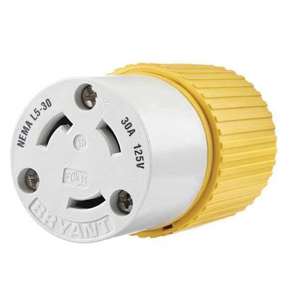 Locking Connector Yellow/White Nylon 30A L5-30R