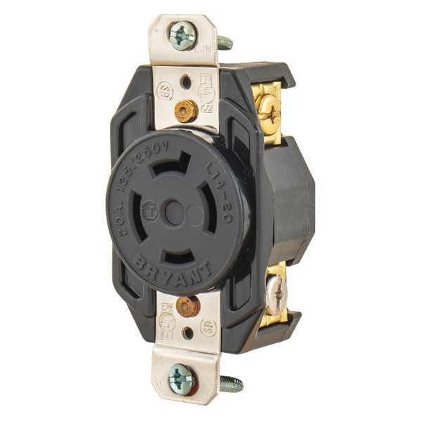20A Locking Receptacle 3P 4W 125/250VAC L14-20R BK