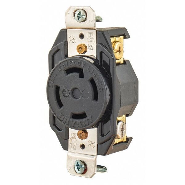 30A Locking Receptacle 3P 4W 125/250VAC L14-30R BK