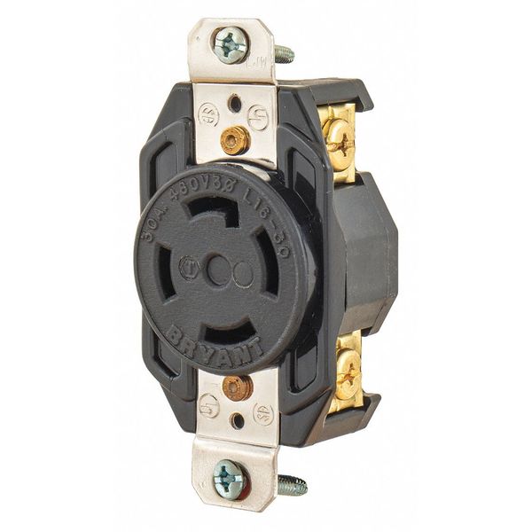 30A Locking Receptacle 3P 4W 480VAC L16-30R BK