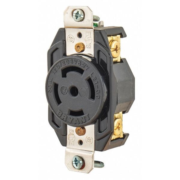 30A Locking Receptacle 4P 5W 120/208VAC L21-30R BK