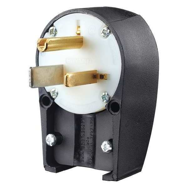 3 Wire Industrial Angle Straight Blade Plug 125VAC 50A