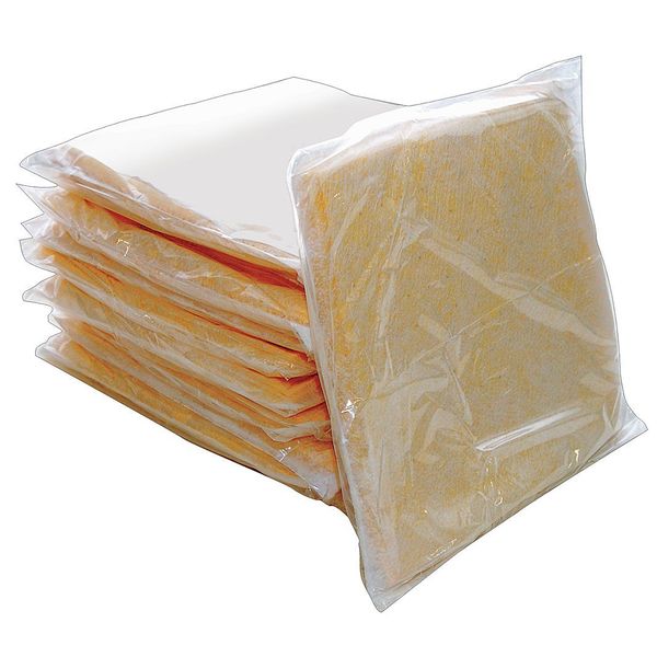 Sorbents, 4 gal. Harsh Chemicals Absorbed, Yellow, polypropylene, 12 PK