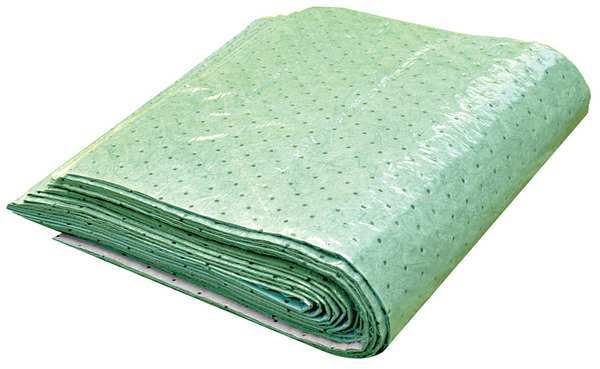 Sorbents, 32 gal/pk, 2.13 gal/pad, Universal Absorbed, Green, Polypropylene, 15 PK