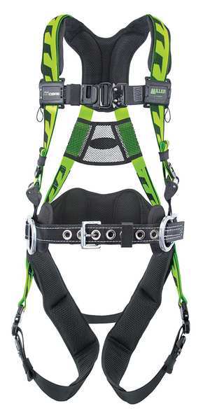 Full Body Harness, Vest Style, 2XL/3XL, Polyester, Green