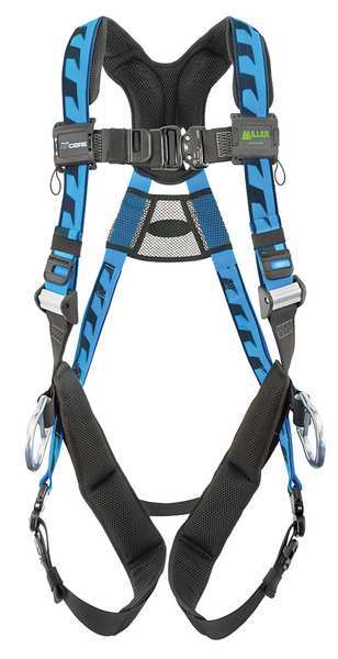 Full Body Harness, Vest Style, S/M, Polyester, Blue