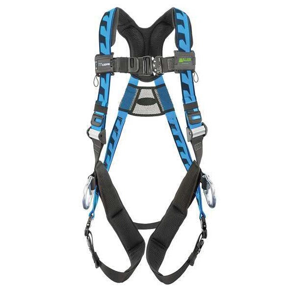 Full Body Harness, Vest Style, L/XL, Polyester, Blue