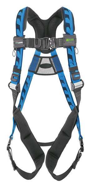 Full Body Harness, Vest Style, S/M, Polyester, Blue