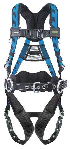 Full Body Harness, Vest Style, 2XL/3XL, Polyester, Blue