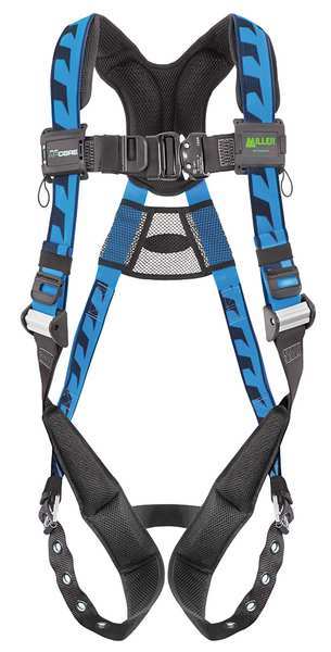 Full Body Harness, Vest Style, L/XL, Polyester, Blue