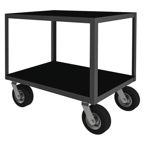 Steel Instrument Cart with Flush Metal Shelves, No Handle, 2 Shelves, 1,200 lb
