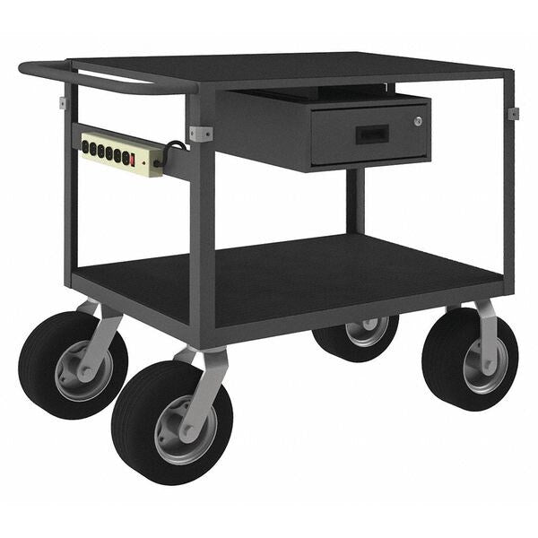 Steel Instrument Cart with Flush Metal Shelves, Flat, 2 Shelves, 1,000 lb