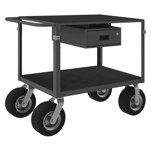 Steel Instrument Cart with Flush Metal Shelves, Flat, 2 Shelves, 1,000 lb