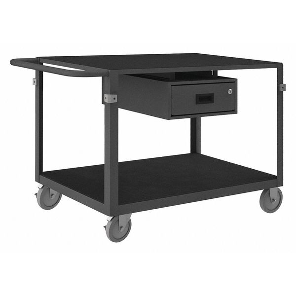 Steel Instrument Cart with Flush Metal Shelves, Flat, 2 Shelves, 1,000 lb