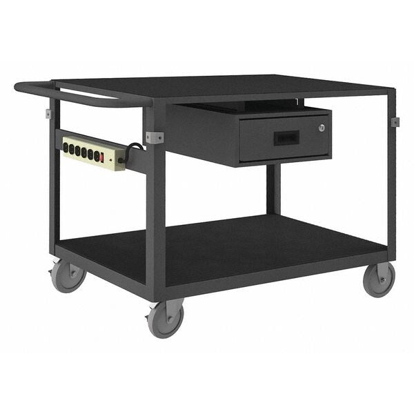 Steel Instrument Cart with Flush Metal Shelves, Flat, 2 Shelves, 1,000 lb